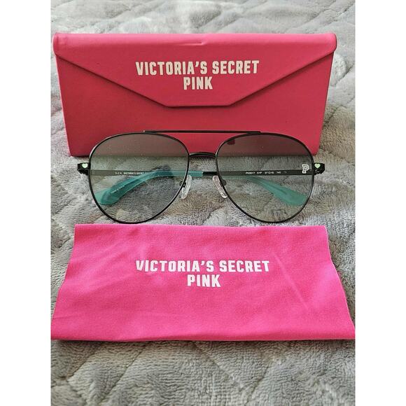 Victoria Secret PINK PK0017 01P Black Metal Aviator Sunglasses 57-16-140 0017 - Picture 4 of 9